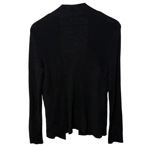 Eileen Fisher Black Linen Open Front Cardigan Sweater Size S Office Career Basic - Picture 6 of 6